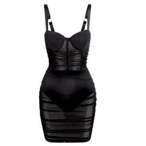 Leau Miami Mesh Mini Dress - Black